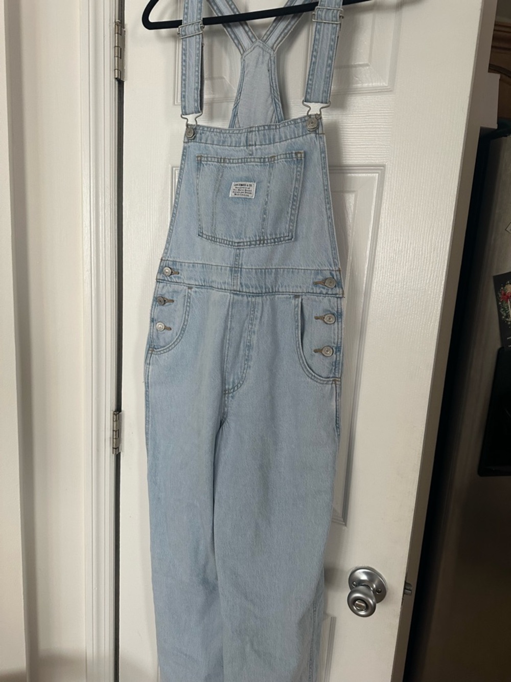 Light Wash Denim Overalls - Classic Bib Style Levi - Picture 2 of 10